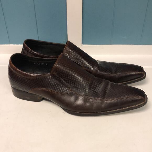 Stagecoach brown leather mens shoes 41 size 11 faux snakeskin - Picture 3 of 7